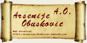 Arsenije Obušković vizit kartica